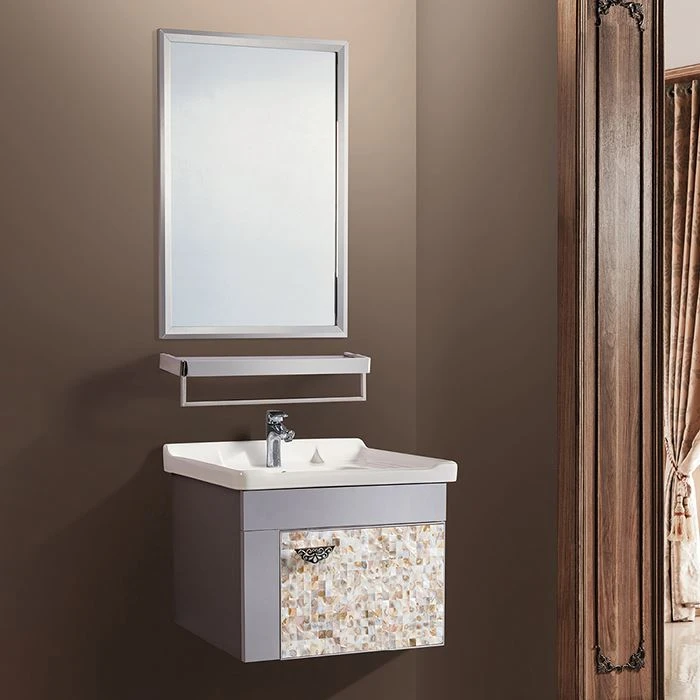 Mobile da bagno a parete in acciaio inox